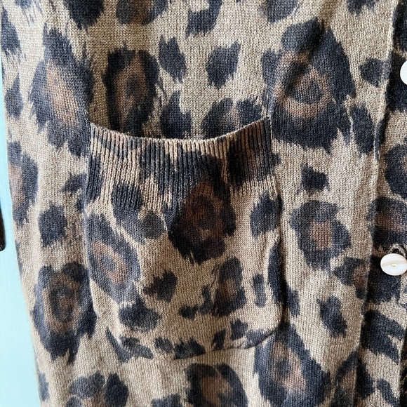 Rebecca Taylor Silk / Cashmere leopard cardigan - Picture 2 of 9